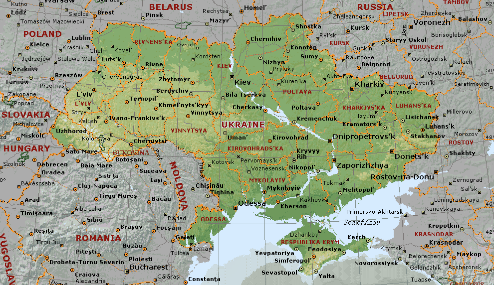 map of Ukraine