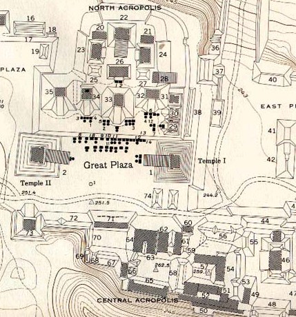 Archaeological Site Map of Tikal