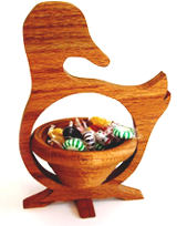 Standing Duck Collapsible Wood Basket-Trivet