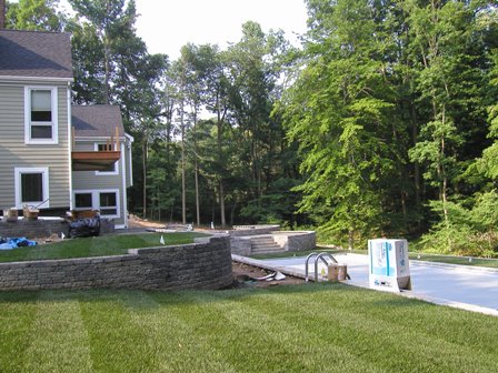 View of the pool and yard