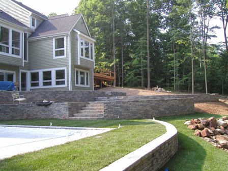 Closer view with stairway up to house